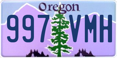 OR license plate 997VMH