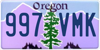 OR license plate 997VMK