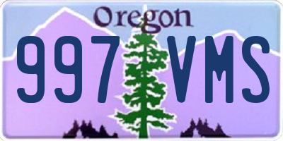 OR license plate 997VMS