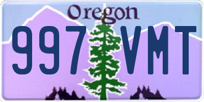 OR license plate 997VMT
