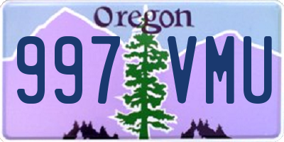 OR license plate 997VMU