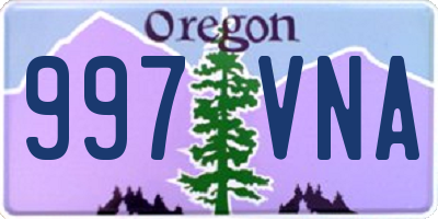 OR license plate 997VNA