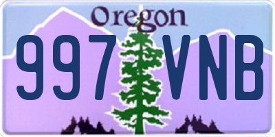 OR license plate 997VNB