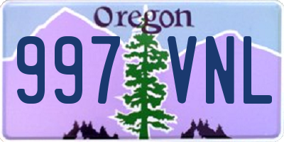 OR license plate 997VNL