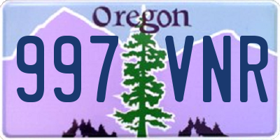 OR license plate 997VNR