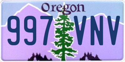 OR license plate 997VNV