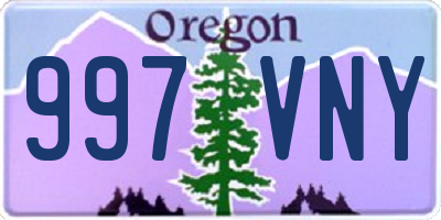 OR license plate 997VNY