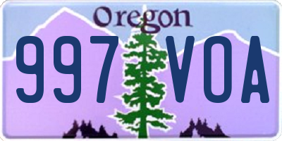 OR license plate 997VOA