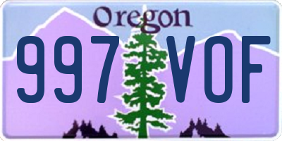 OR license plate 997VOF