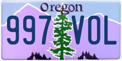 OR license plate 997VOL