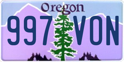 OR license plate 997VON