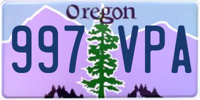 OR license plate 997VPA