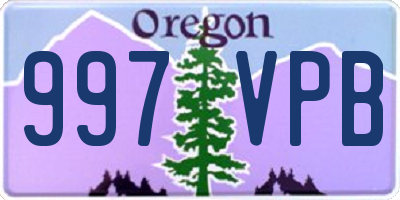 OR license plate 997VPB