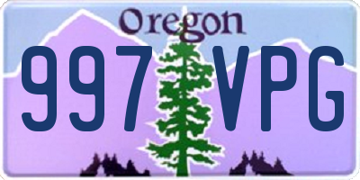 OR license plate 997VPG