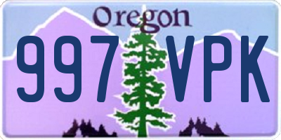 OR license plate 997VPK