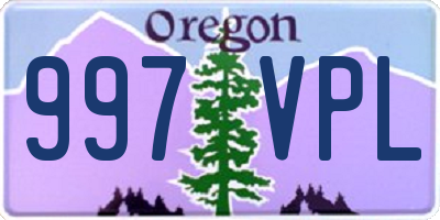 OR license plate 997VPL