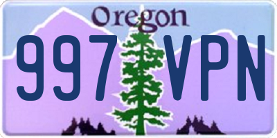 OR license plate 997VPN