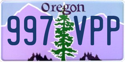 OR license plate 997VPP