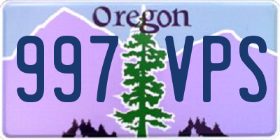 OR license plate 997VPS