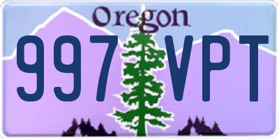 OR license plate 997VPT