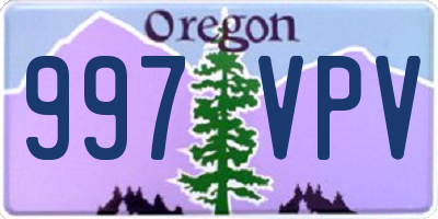 OR license plate 997VPV
