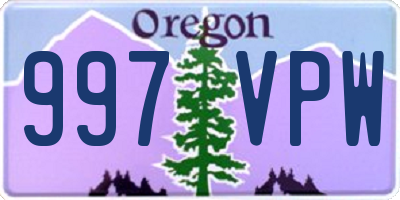 OR license plate 997VPW