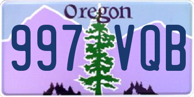 OR license plate 997VQB