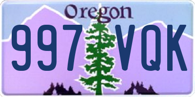 OR license plate 997VQK