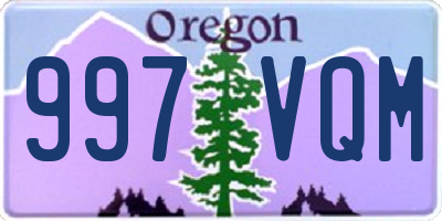 OR license plate 997VQM