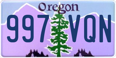 OR license plate 997VQN