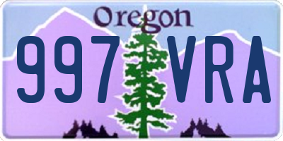 OR license plate 997VRA