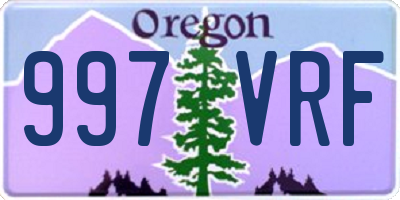 OR license plate 997VRF
