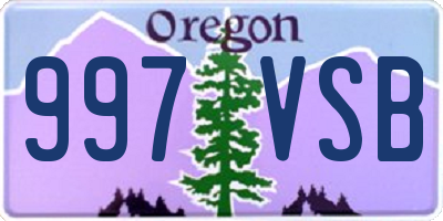 OR license plate 997VSB