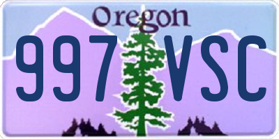 OR license plate 997VSC