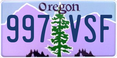 OR license plate 997VSF