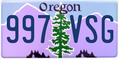 OR license plate 997VSG