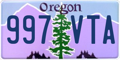 OR license plate 997VTA