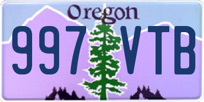 OR license plate 997VTB