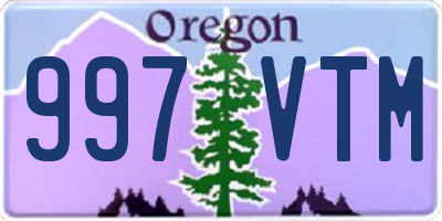 OR license plate 997VTM