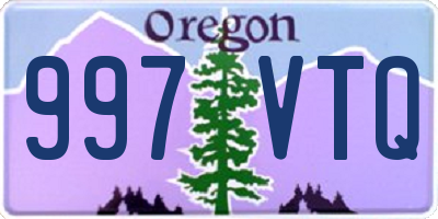 OR license plate 997VTQ