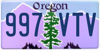 OR license plate 997VTV