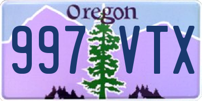 OR license plate 997VTX