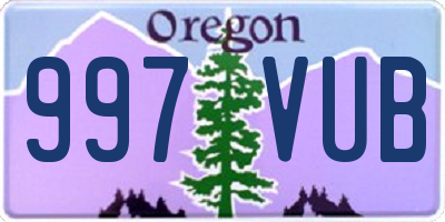 OR license plate 997VUB