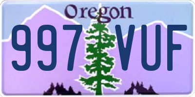 OR license plate 997VUF