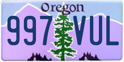 OR license plate 997VUL