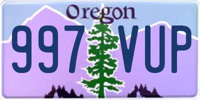 OR license plate 997VUP
