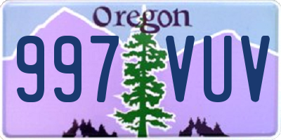 OR license plate 997VUV