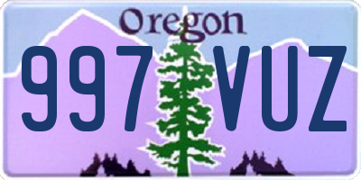 OR license plate 997VUZ