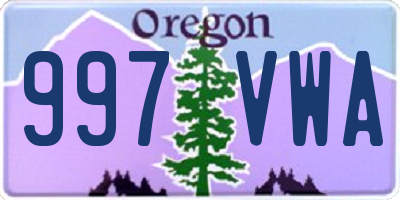OR license plate 997VWA