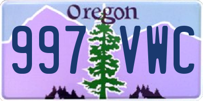 OR license plate 997VWC